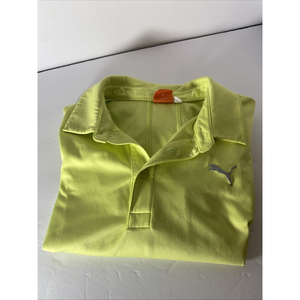 Puma men's green/Yellow golf‎ shirt L S/S I1